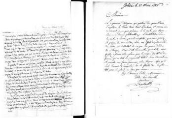 3 vues Papillon. Lettre autographe signée à Jacob Vernes. - Genève, 21 mars 1786