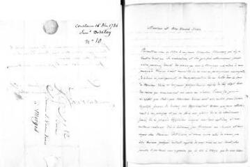 3 vues  - Bellamy, [Pierre] (ministre, puis conseiller). Lettre autographe signée à Jacob Vernes. - Genève, 24 octobre 1786 (ouvre la visionneuse)