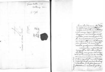 3 vues  - Chapuis, Jaques Marc. Lettre autographe signée à Jacob Vernes. - Gy, 25 octobre 1786 (ouvre la visionneuse)