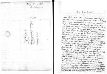 3 vues Clavière, Marthe Louise, née Garnier, femme d'Etienne. Lettre autographe signée à Jacob Vernes. - Paris, 4 décembre 1786
