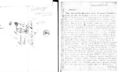 3 vues  - Brun, S. [J. ?]. Lettre autographe signée à Jacob Vernes. - Bruxelles, 22 octobre 1787 (ouvre la visionneuse)