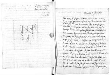 3 vues Anspach, I[saac] S[alomon]. Lettre autographe signée à Jacob Vernes. - Bruxelles, 11 janvier 1785