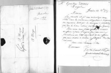 2 vues  - Goudet, Lieutard, Romieux et C[ompagn]ie. Lettre signée à Jacob Vernes. - Genève, 22 septembre 1789 (ouvre la visionneuse)