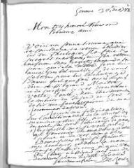 6 vues  - De Roches, [Jean Louis] (pasteur). 2 lettres autographes signées à Jacob Vernes. - Genève, 30 janvier 1788 - 6 mars 1790 (ouvre la visionneuse)