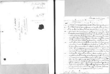 3 vues  - Milran, F. Lettre autographe signée à Jacob Vernes. - Paris, 22 avril 1790 (ouvre la visionneuse)