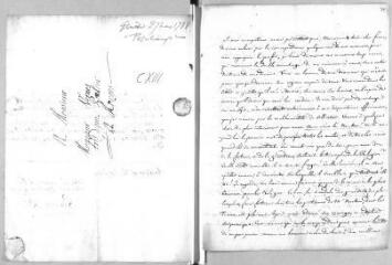 9 vues  - Mouchon, [Pierre] (pasteur). 3 lettres autographes signées à Jacob Vernes. - Genève, 1er avril 1788 - 5 mars 1790 (ouvre la visionneuse)