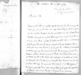 5 vues  - Chaponnière, [Abraham]. 2 lettres autographes signées à son fils [Jean-François]. - Constance, 26 octobre et 19 décembre 1789 (ouvre la visionneuse)