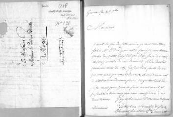 12 vues  - Chauvet, P[ier]re. 4 lettres autographes signées à Jacob Vernes. - Genève, 23 septembre [1788] - 27 octobre [1789] et sans date (ouvre la visionneuse)