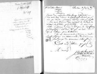6 vues  - Mourer, cadet. 3 lettres autographes signées à Jacob Vernes. - Lausanne, sans lieu, 8 janvier - 7 février 1789 (ouvre la visionneuse)