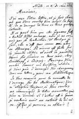 2 vues  - Becker. Lettre autographe signée à Jacob Vernes. - Bâle, 4 novembre 1778 (ouvre la visionneuse)