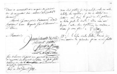 1 vue  - Albon (comte) d\'. Lettre autographe signée à Jacob Vernes. - [Paris, 23 janvier 1784] (à la suite d\'une lettre de Serpolet de Sainte Anne) (ouvre la visionneuse)