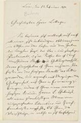 4 vues Büchner, Alex[ander]. Lettre autographe signée à Carl Vogt. - [Caen?], 13 février 1871. (Allemand)