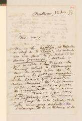 8 vues  - Dollfus, Charles. 2 lettres autographes signées à [Carl Vogt]. - Mulhouse, 22 novembre - 2 décembre 1857 (ouvre la visionneuse)