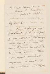 10 vues  - Huxley, Thomas H[enry]. 2 lettres autographes signées à Carl Vogt. - Londres, 31 juillet 1863 - 9 avril 1878. (Anglais) (ouvre la visionneuse)
