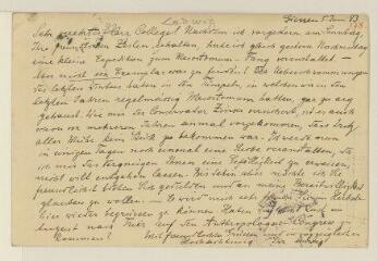 2 vues  - [?], Ludwig. Carte postale autographe signée à Carl Vogt. - Giessen, 5 janvier 1883. (Allemand) (ouvre la visionneuse)