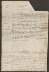 2 vues  - Brouillon d\'une lettre à M. d\'Epernon.- Sans lieu, [11 décembre 1587] en apostille (ouvre la visionneuse)