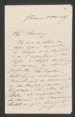 4 vues  - Landau, Horace, baron de. Lettre autographe signée à Charles[-François] Brot. - Florence, 8 octobre 1867 (ouvre la visionneuse)