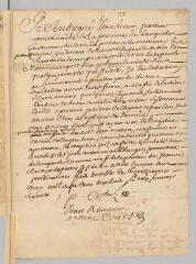 2 vues  - Déclaration relative à Jean Vesson, signée \'P. Corteiz\', \'Jean Rouviere\' et \'Antoine Court\'.- 3 mai 1718 (ouvre la visionneuse)