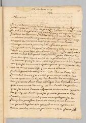 4 vues  - P[agès]. Lettre autographe signée \'P.\' à Antoine Court.- 12 octobre 1718 (ouvre la visionneuse)