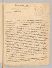 4 vues  - P[ierredon], [Jacques ?]. Lettre autographe à A[ntoine] C[ourt].- sans lieu, 20 février 1718 (ouvre la visionneuse)