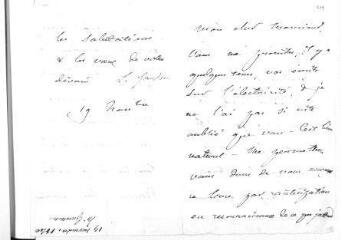 2 vues  - Gaussen, L[ouis], [Ancien pasteur]. Lettre autographe signée à [Auguste De la Rive]. - Sans lieu, 19 novembre [1840] (ouvre la visionneuse)