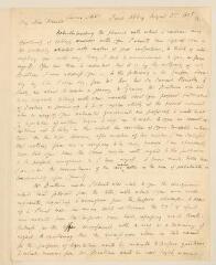 10 vues  - Mill, James. 3 lettres autographes signées à Etienne Dumont. - Londres et sans lieu, 1er, 14 août 1815, 13 décembre 1819 (ouvre la visionneuse)