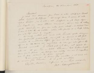 2 vues  - Baumgartner, Ant[oine], D. m[édecin].1 l.a.s. à [Henry Dunant]. - Saint-Jean, 24 novembre 1862 (ouvre la visionneuse)