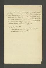 20 vues  - Lafayette, Marie-Joseph de (marqquis). 4 lettres et billets autographes signés à James Fazy. - Lagrange, Paris, 22 juillet 1824 - 5 mars 1831 et sans date. (Avec adresses) (ouvre la visionneuse)