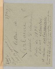 4 vues  - Verlaine, Paul. Lettre autographe signée à [Ernest Delahaye]. - [Arras], 3 septembre 1875 (ouvre la visionneuse)