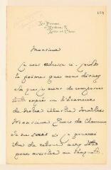 6 vues  - Montesquiou-[Fezenzac ou Fezensac], comte Robert de. Lettre autographe signée à Mathias Morhardt. - Le Fresne, janvier 1895 (avec enveloppe) (ouvre la visionneuse)