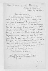 4 vues  - Richepin, Jean. Lettre autographe signée à \'Mon cher confrère\'. - Ronce-les-Bains (Charente-Inférieure), sans date (ouvre la visionneuse)