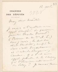 4 vues  - Bourgeois, Léon. Lettre autographe signée à Jules Lefebvre. - Paris, sans date (ouvre la visionneuse)