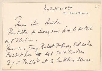 2 vues  - Bouchor, J[oseph]-F[élix]. Lettre autographe signée à Jules Lefebvre. - Paris, sans date (ouvre la visionneuse)