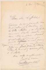 4 vues  - Besnard, A[lbert]. 2 lettres autographes signées à Jules Lefebvre. - Sans lieu, 4 novembre 1904 - 12 octobre 1905 (ouvre la visionneuse)
