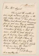 4 vues  - Burney, J. H. Lettre autographe signée à Mme Lagard. - Florence, sans date. (Anglais. - Avec adresse) (ouvre la visionneuse)