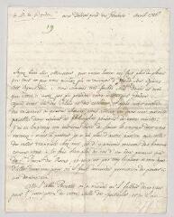 2 vues  - Voltaire. Lettre signée à Charles Bordes.- Genève, avril 1756 (ouvre la visionneuse)
