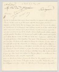 4 vues  - Nivernais, Louis-Jules Mancini Mazarini, duc de. Lettre autographe signée à N.- Paris, 3 mai 1755 (ouvre la visionneuse)