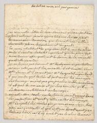 4 vues  - Denis, Marie-Louise Mignot, Mme. Lettre autographe signée à Henri-Louis Caïn, dit Lekain.- Genève, 12 mai [1755] (ouvre la visionneuse)