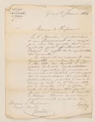 2 vues  - Basso, Consul du Portugal. Lettre autographe signée à Ernest Naville. - Genève, 8 janvier 1884. Consulat de S. M. T. F. le roi de Portugal (ouvre la visionneuse)