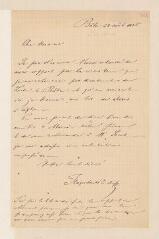 20 vues  - Hagenbach-[Bischof], Ed[o]uard (professeur à Bâle). 10 lettres autographes signées à Charles Soret.- Bâle, 28 août 1885 - 15 octobre 1899 (ouvre la visionneuse)