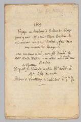 20 vues  - Journal, 1809 : voyage au Bevieux à une demi lieue de Bex pour y voir Mme Favre Bardin… Départ de Frontenex le 18 août [au 21 août] (ouvre la visionneuse)