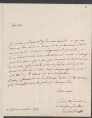 4 vues  - Alembert, D\' [Jean Le Rond d\' (1717-1783)]. Lettre autographe signée à Pierre Prevost.- Paris, 14 février 1783 (avec adresse et cachet) (ouvre la visionneuse)