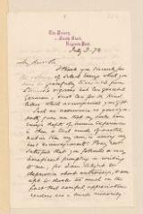 32 vues  - Eliot, George [pseudonyme de Mrs Lewes puis Mrs Cross], née Mary Ann Evans (1819-1880). 8 lettres autographes signées M. E. Lewes à Charles Ritter.- Londres, 3 juillet 1872 - 23 juillet 1877 (ouvre la visionneuse)