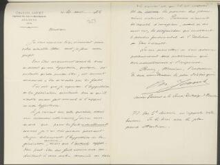 2 vues  - Janet, Charles (ingénieur des Arts et manufactures). Lettre autographe signée à Eugène Ritter.- Alonne (Oise), 2 août 1922 (sur la génération spontanée) (ouvre la visionneuse)