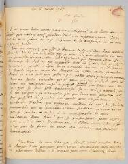 4 vues  - Rousseau, Jean-Jacques. Lettre autographe non signée à François Coindet.- 6 août 1767. (ouvre la visionneuse)