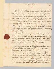 4 vues  - Rousseau, Jean-Jacques. Lettre autographe non signée à François Coindet.- 6 octobre 1758. (ouvre la visionneuse)
