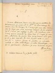 4 vues  - Rousseau, Jean-Jacques. Lettre autographe signée à Jean-François Pictet et Jean-Louis Lullin.- 9 juillet 1762. (ouvre la visionneuse)