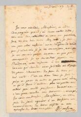 4 vues  - Rousseau, Jean-Jacques. Lettre autographe signée à François Coindet.- 27 juin 1756. (ouvre la visionneuse)