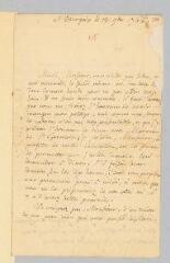 4 vues  - Rousseau, Jean-Jacques. Lettre autographe signée à Claude Aglancier de Saint-Germain.- 13 novembre 1768. (ouvre la visionneuse)