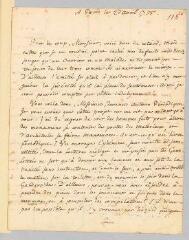 4 vues  - Rousseau, Jean-Jacques. Lettre autographe signée à Jacob Vernes.- 2 avril 1755. (ouvre la visionneuse)
